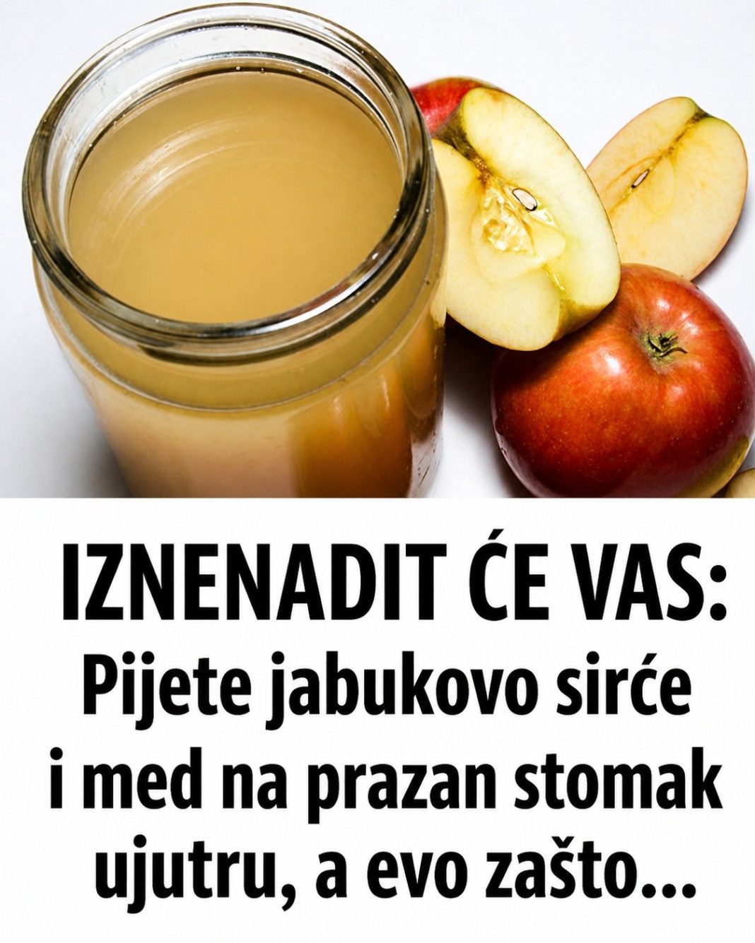 IZNENADIT ĆE VAS: Pijete jabukovo sirće i med na prazan stomak ujutru, a evo zašto… - featured image